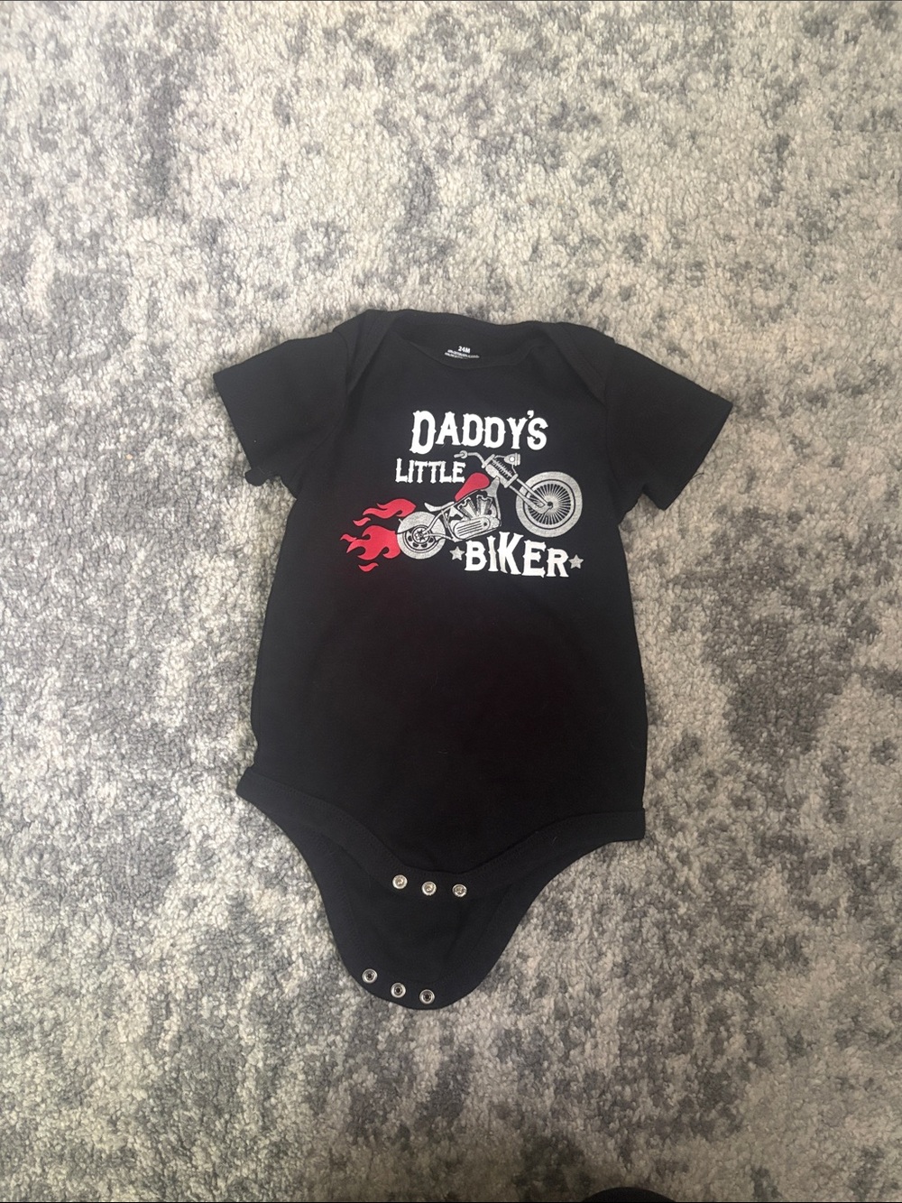 Daddy's Little Biker Black Baby One-Piece Bodysuit